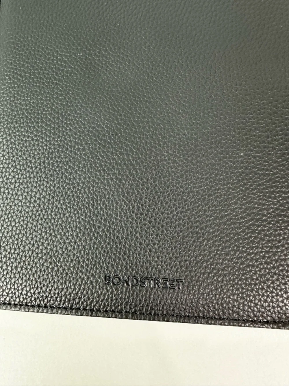 Bond Street Black Faux Leather Padfolio Folder Holds 5.5x8.5 Pad Pen & ID Holder